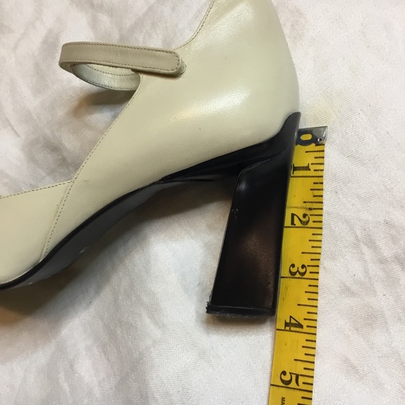 NINE WEST Cream Sz 9M Square Toe Ankle Wrap Pumps - Picture 2 of 8